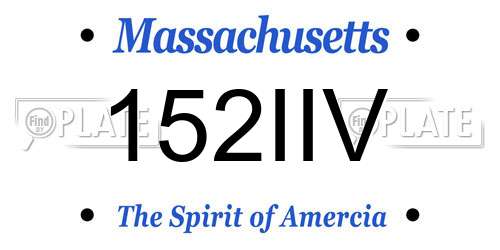 152IIV Massachusetts License Plate