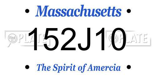 152J10 Massachusetts License Plate