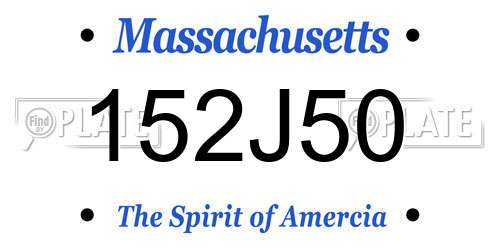 152J50 Massachusetts License Plate