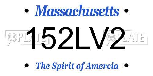 152LV2 Massachusetts License Plate