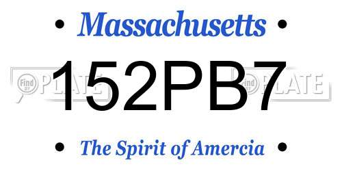 152PB7 Massachusetts License Plate