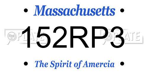 152RP3 Massachusetts License Plate