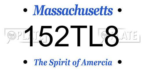152TL8 Massachusetts License Plate