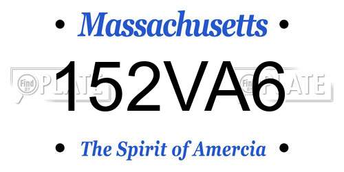 152VA6 Massachusetts License Plate