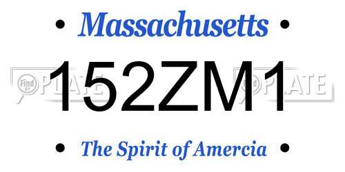 152ZM1 Massachusetts License Plate
