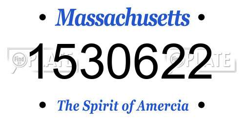1530622 Massachusetts License Plate