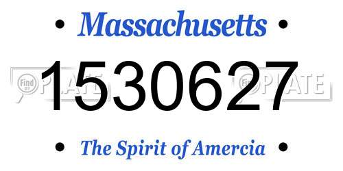 1530627 Massachusetts License Plate