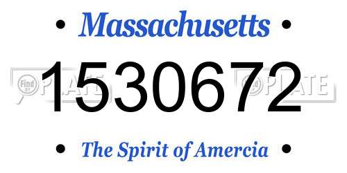 1530672 Massachusetts License Plate