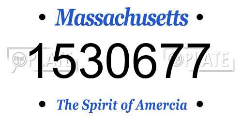 1530677 Massachusetts License Plate