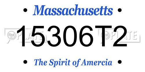 15306T2 Massachusetts License Plate