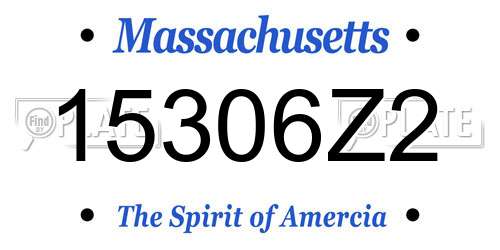 15306Z2 Massachusetts License Plate