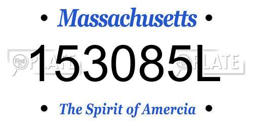 153085L Massachusetts License Plate
