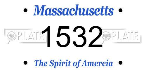 1532 Massachusetts License Plate