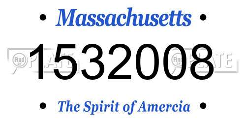 1532008 Massachusetts License Plate