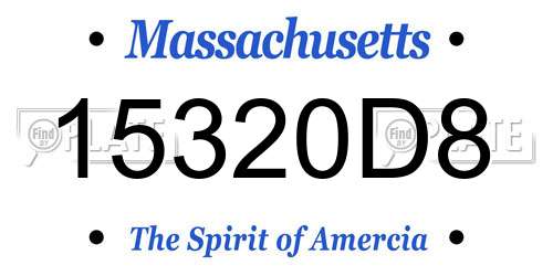 15320D8 Massachusetts License Plate