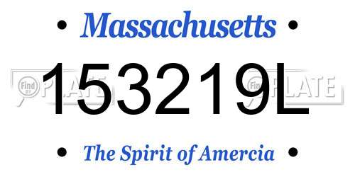 153219L Massachusetts License Plate