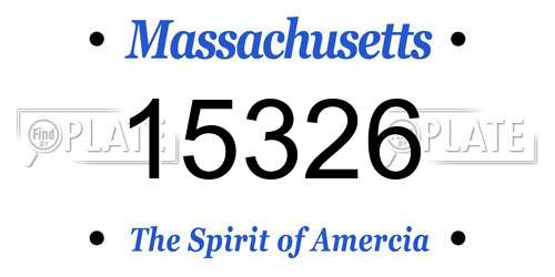 15326 Massachusetts License Plate