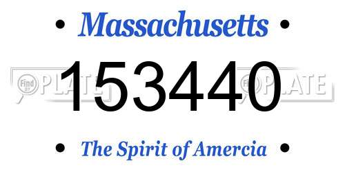 153440 Massachusetts License Plate
