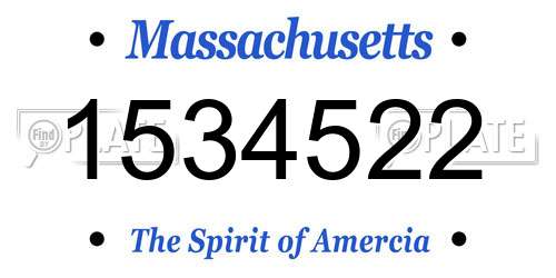 1534522 Massachusetts License Plate