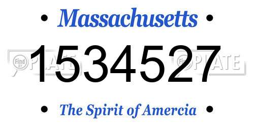 1534527 Massachusetts License Plate