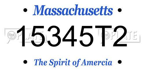 15345T2 Massachusetts License Plate