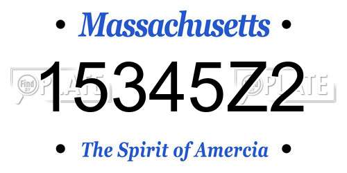 15345Z2 Massachusetts License Plate