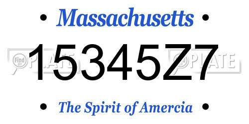 15345Z7 Massachusetts License Plate