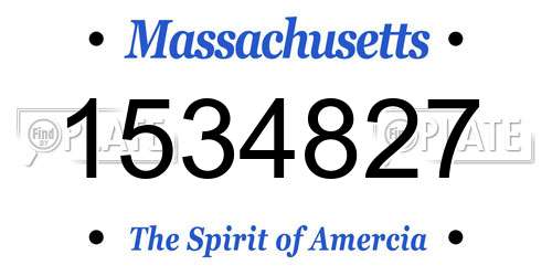 1534827 Massachusetts License Plate