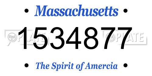 1534877 Massachusetts License Plate