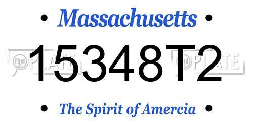 15348T2 Massachusetts License Plate
