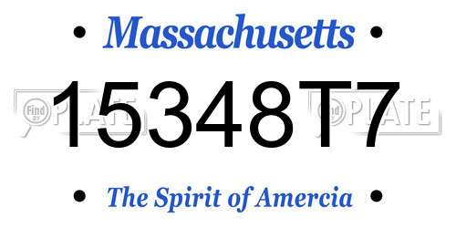 15348T7 Massachusetts License Plate