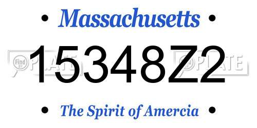15348Z2 Massachusetts License Plate