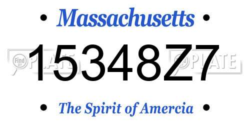 15348Z7 Massachusetts License Plate