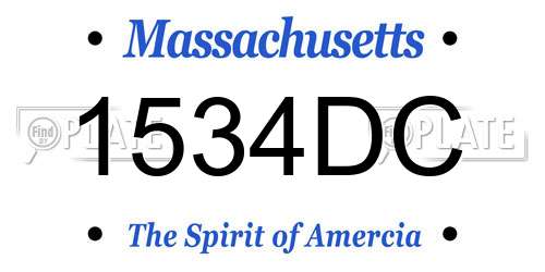 1534DC Massachusetts License Plate