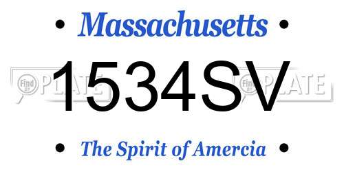 1534SV Massachusetts License Plate