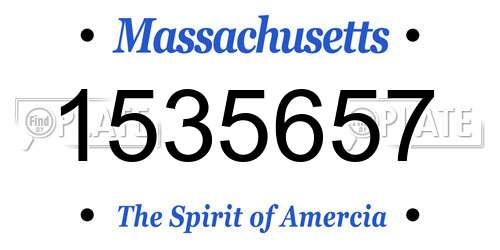 1535657 Massachusetts License Plate