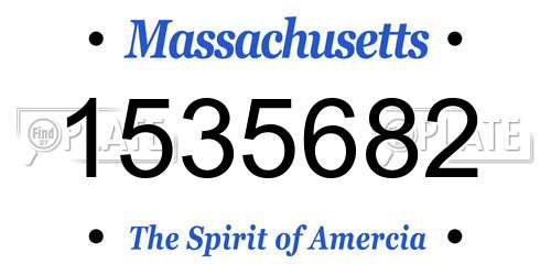 1535682 Massachusetts License Plate