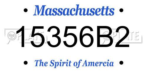 15356B2 Massachusetts License Plate