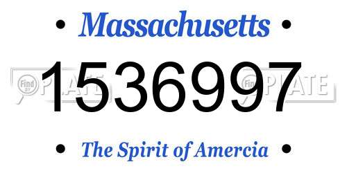 1536997 Massachusetts License Plate