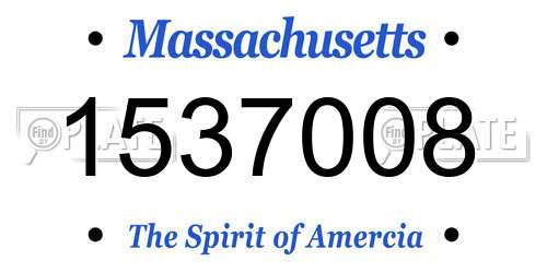 1537008 Massachusetts License Plate