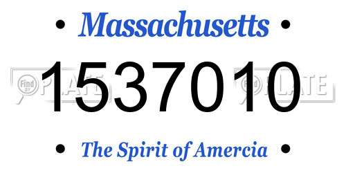 1537010 Massachusetts License Plate