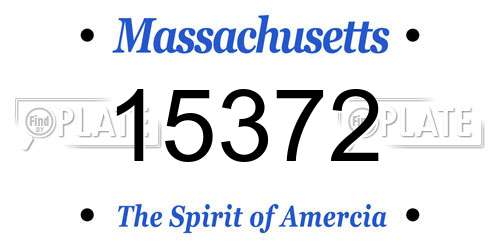 15372 Massachusetts License Plate