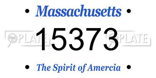 15373 Massachusetts License Plate