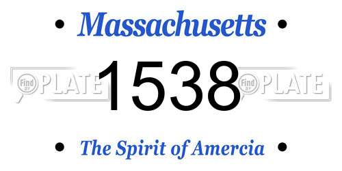1538 Massachusetts License Plate