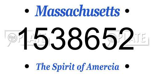 1538652 Massachusetts License Plate