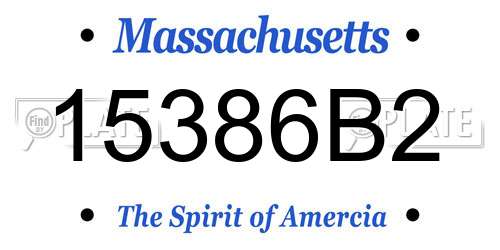 15386B2 Massachusetts License Plate