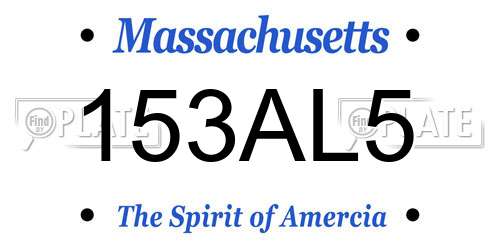 153AL5 Massachusetts License Plate