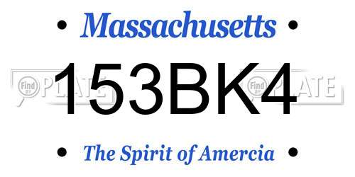 153BK4 Massachusetts License Plate