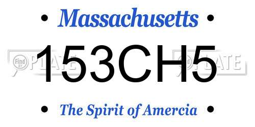 153CH5 Massachusetts License Plate
