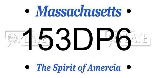 153DP6 Massachusetts License Plate